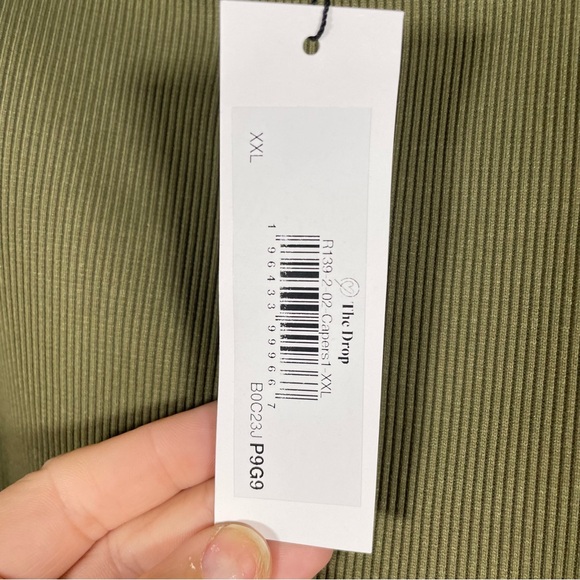 The Drop Ribbed Cutout Bodysuit with side straps - Olive Green - Size XXL - Picture 6 of 13